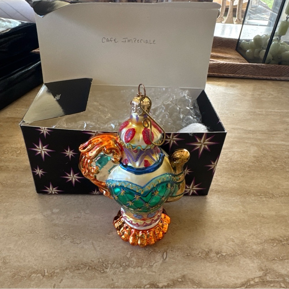 Christopher Radko café imperial Ornament in Green, Gold & Orange